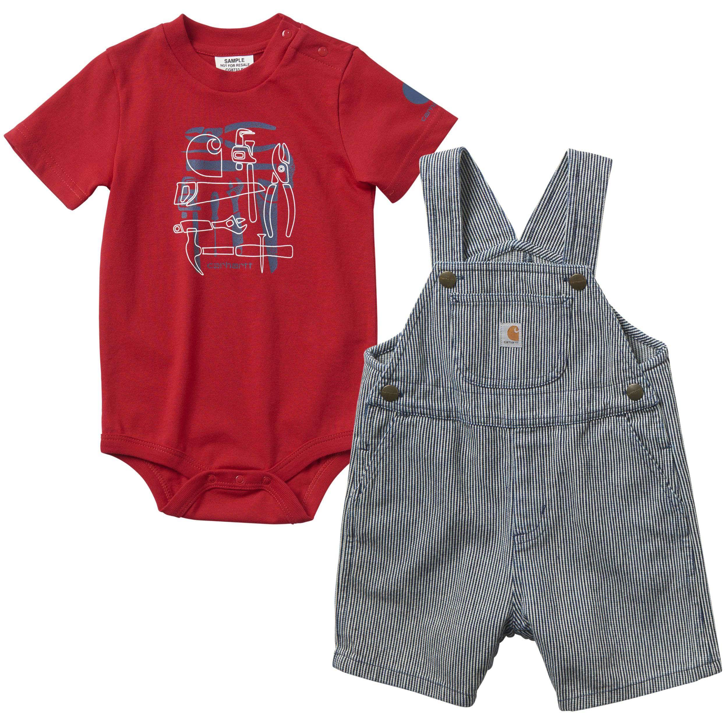 Carhartt Baby Boys 2-Piece Shortall Clothing Set