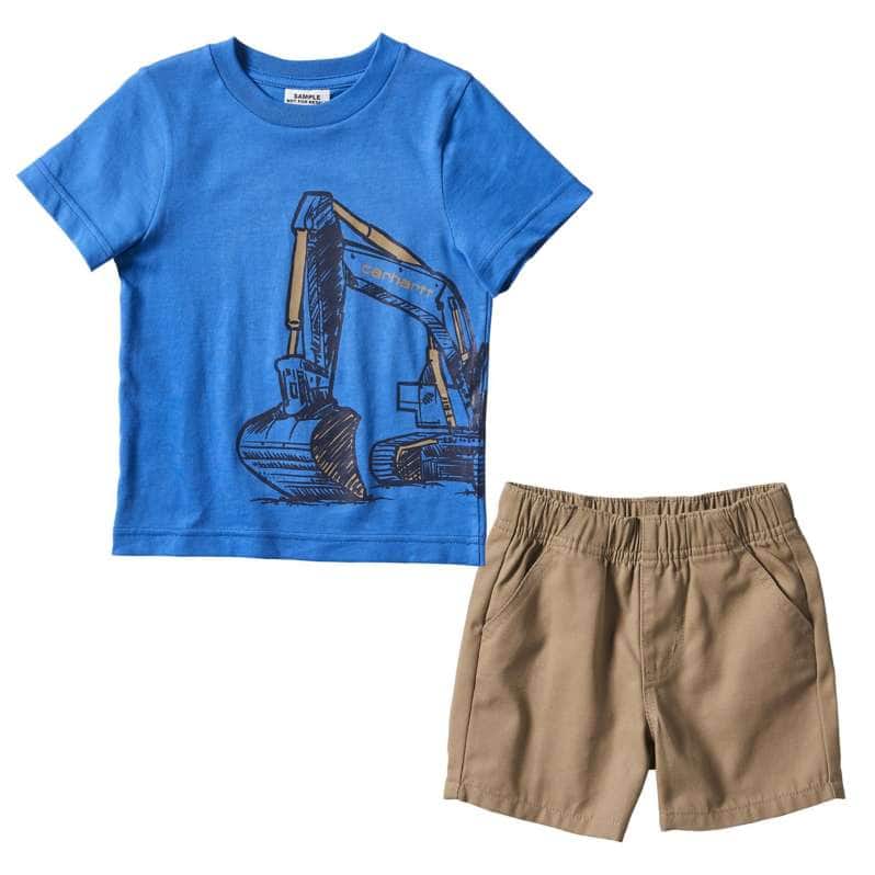 Carhartt  Dark Khaki Boys' 2-Piece Wrap T-Shirt Short Set