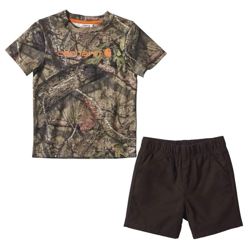 & short sleeve Carhartt 1-piece w/snaps or T-shirt camouflage brown w/pink trim 