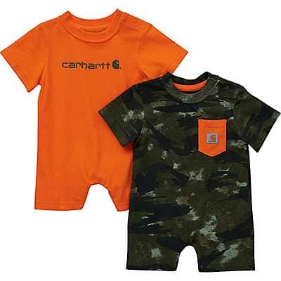 Carhartt Infant boy Basil Blind Fatigue Camo Boys' Short Sleeve Camo 2PC Romper Set