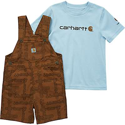 Carhartt Toddler boy Carhartt Brown Boys' Bodysuit and Canvas Print Coverall (Toddler)