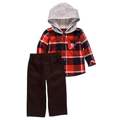 Carhartt Infant boy Dark Brown Boys' Long-Sleeve Flannel Shirt & Canvas Pants Set (Infant)
