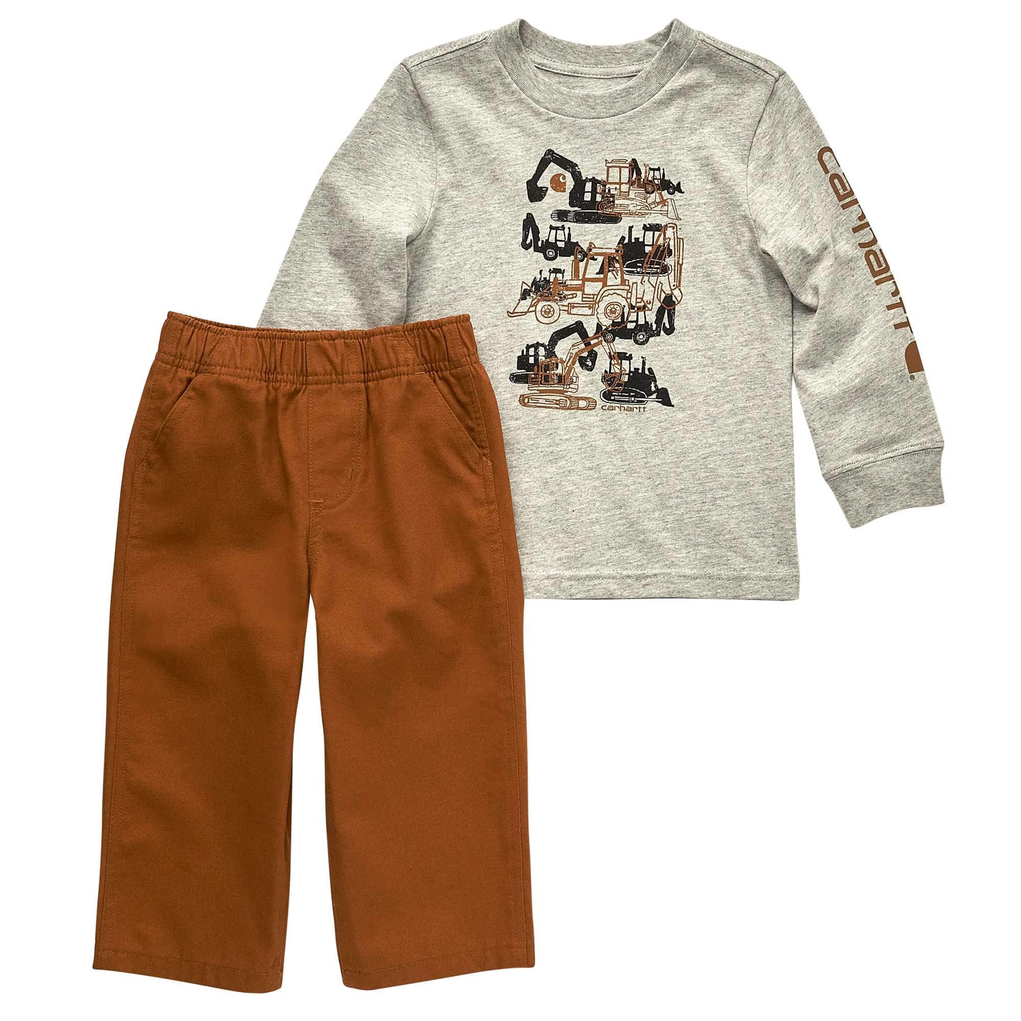 Additional thumbnail 1 of Boys' Long-Sleeve T-Shirt & Canvas Pants Set (Toddler)