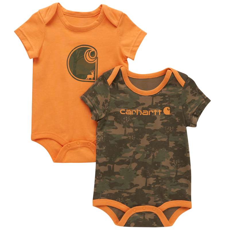 Carhartt  Pale Olive Green Boys' Two-Piece Short-Sleeve Camo Bodysuits (Infant)