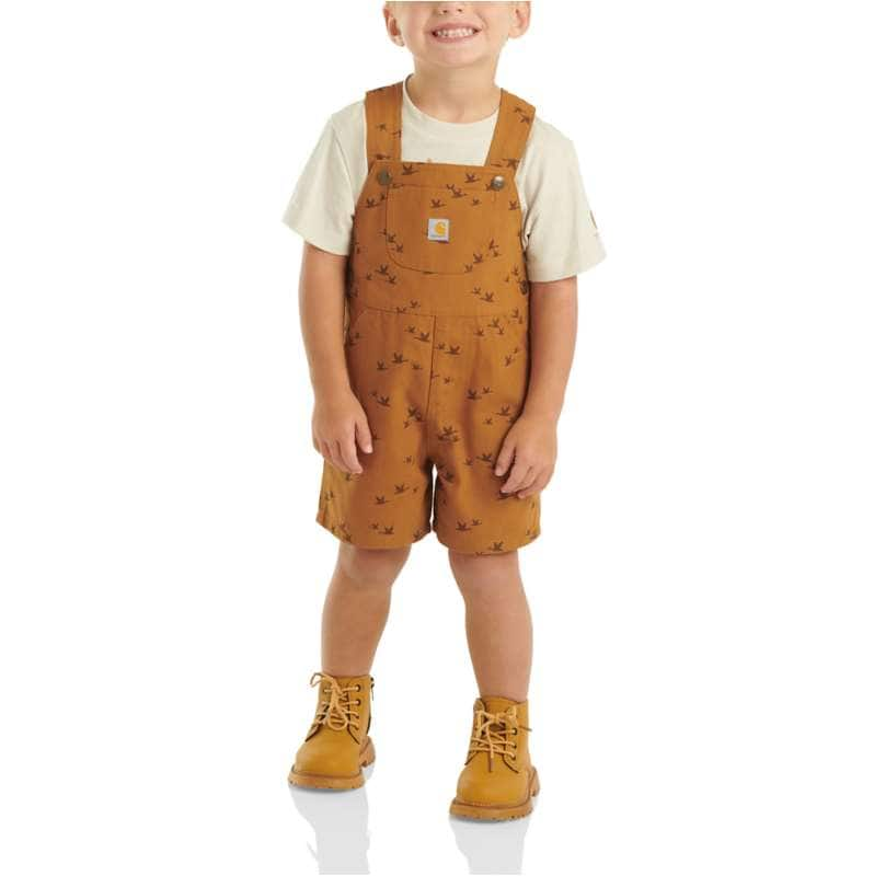 Carhartt  Carhartt Brown Boys' Two-Piece Short-Sleeve T-Shirt & Printed Canvas Shortall Set (Toddler)