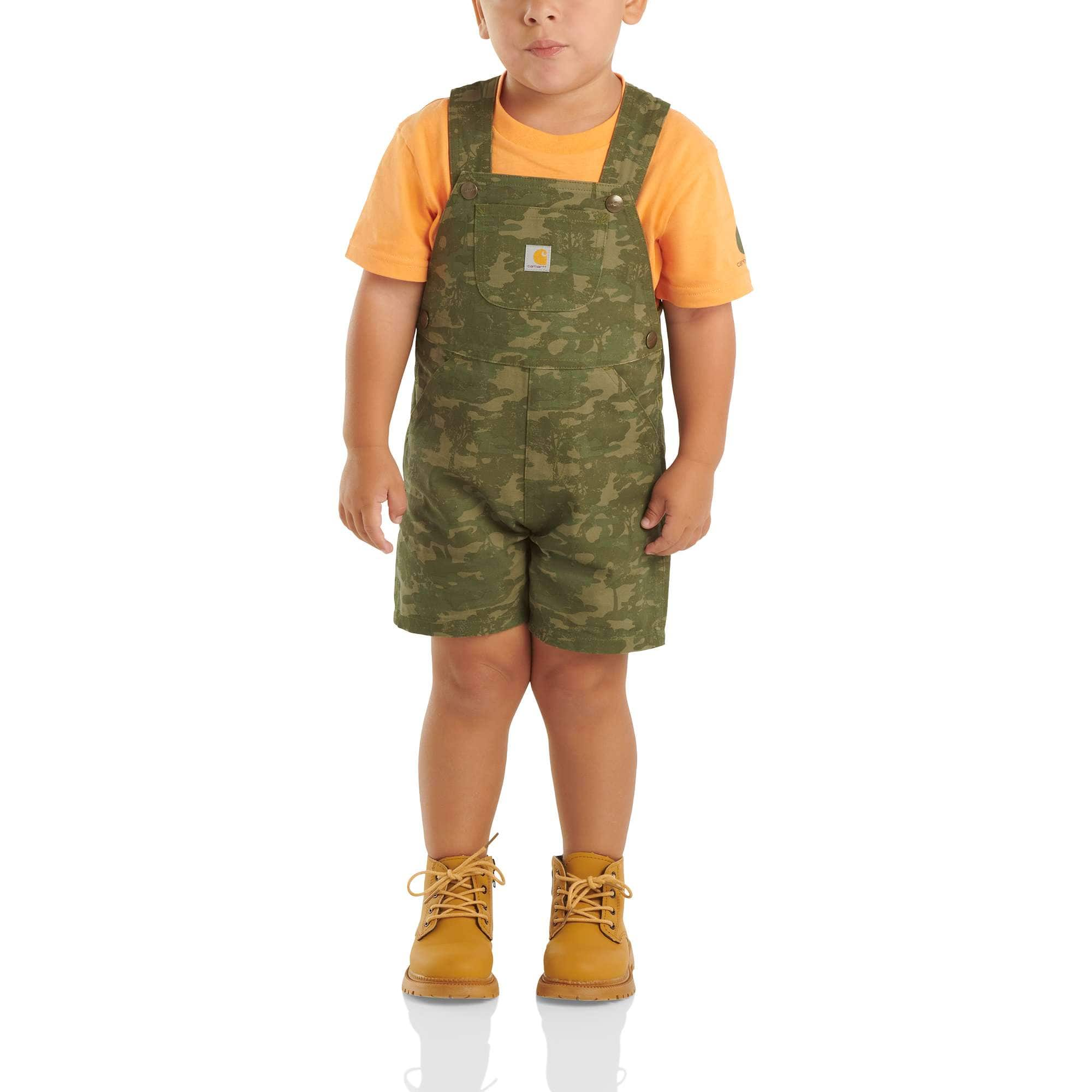 Boys Two Piece Short Sleeve T Shirt Printed Canvas Shortall Set Toddler 4T Carhartt