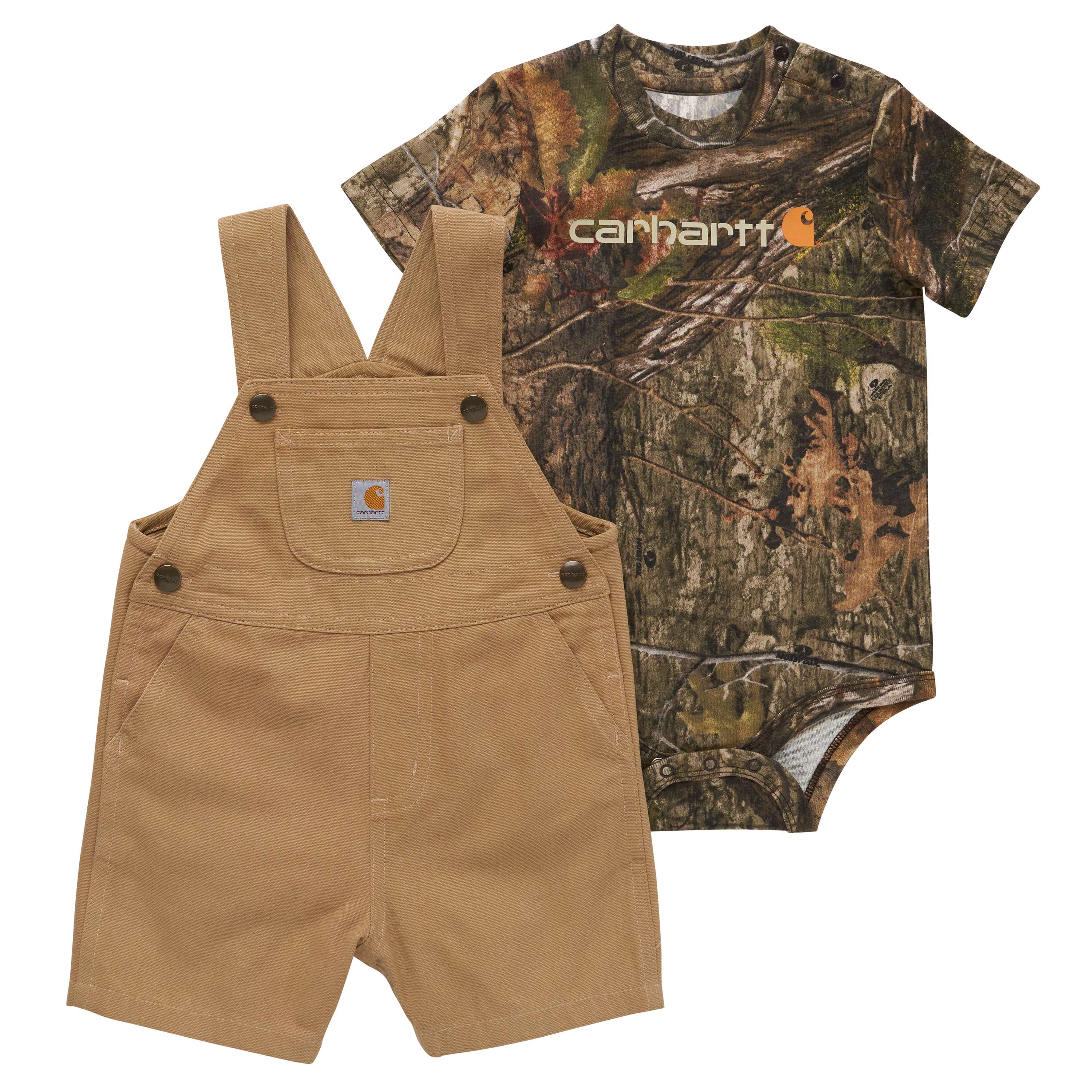 Boys' Two-Piece Short-Sleeve Bodysuit & Canvas Shortall Set (Infant)