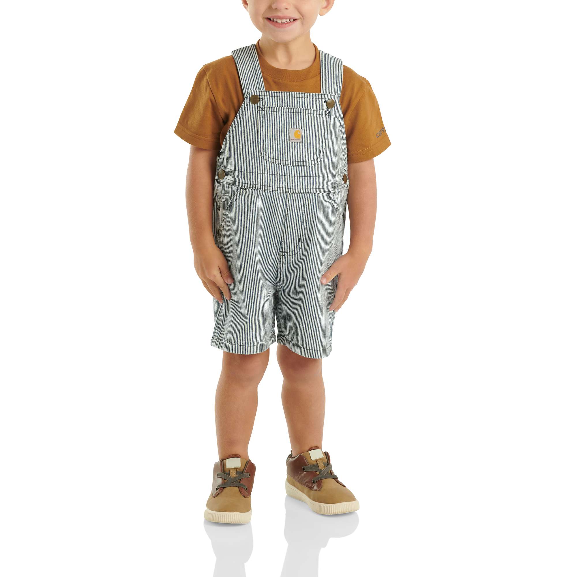 Carhartt Boys' Two-Piece Short-Sleeve T-Shirt & Ticking Stripe Shortall Set (Toddler)