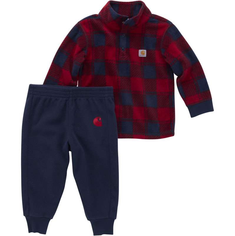Carhartt  Deep Lagoon Boys' Long-Sleeve Micro Fleece Printed Sweatshirt Printed Set (Toddler)