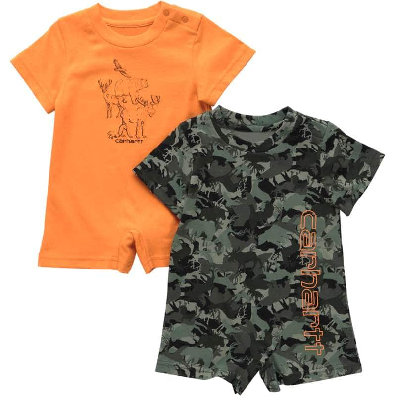 Carhartt  Hazy Sunshine Boys' 2-Piece Short Sleeve Camo Romper Set (Infant)