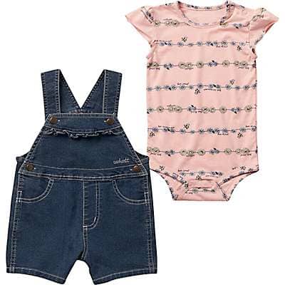 Carhartt Girls 3pc Outfit Shorts/Bib/Shirt CG9667 Babies/Infants 3-18mos NWT 