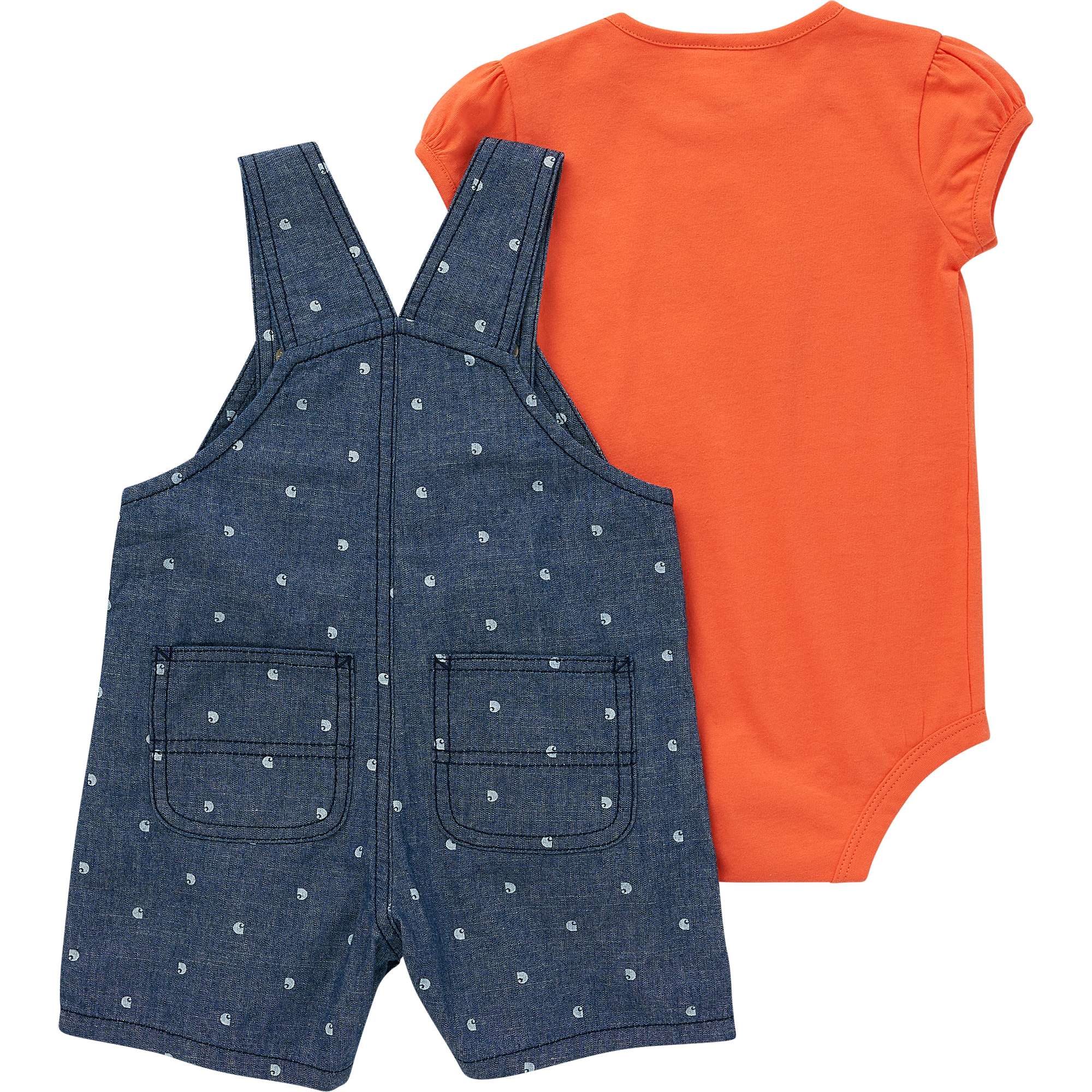 Additional thumbnail 2 of Girls' Short Sleeve Chambray Shortall Set (Infant)
