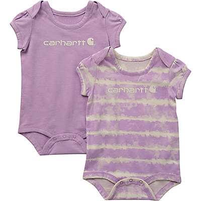 Carhartt Infant girl Lupine Girls' Short Sleeve Tie Dye  Bodysuit 2pc Set