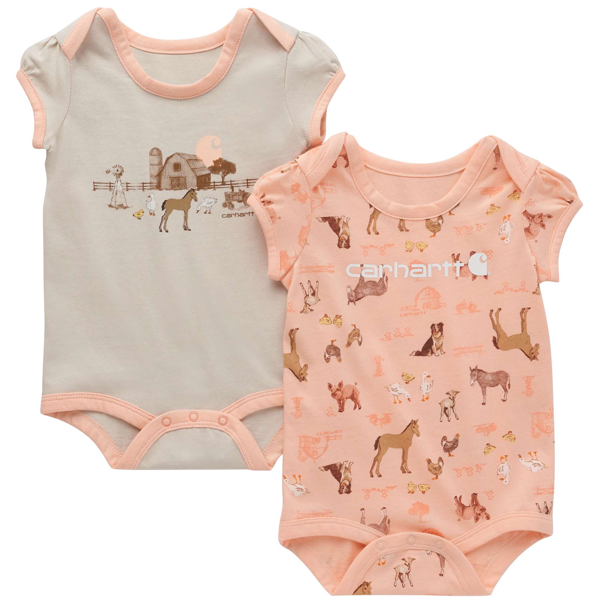 Carhartt Girls' Two-Piece Short-Sleeve "Farm Print" Bodysuit Set (Infant)