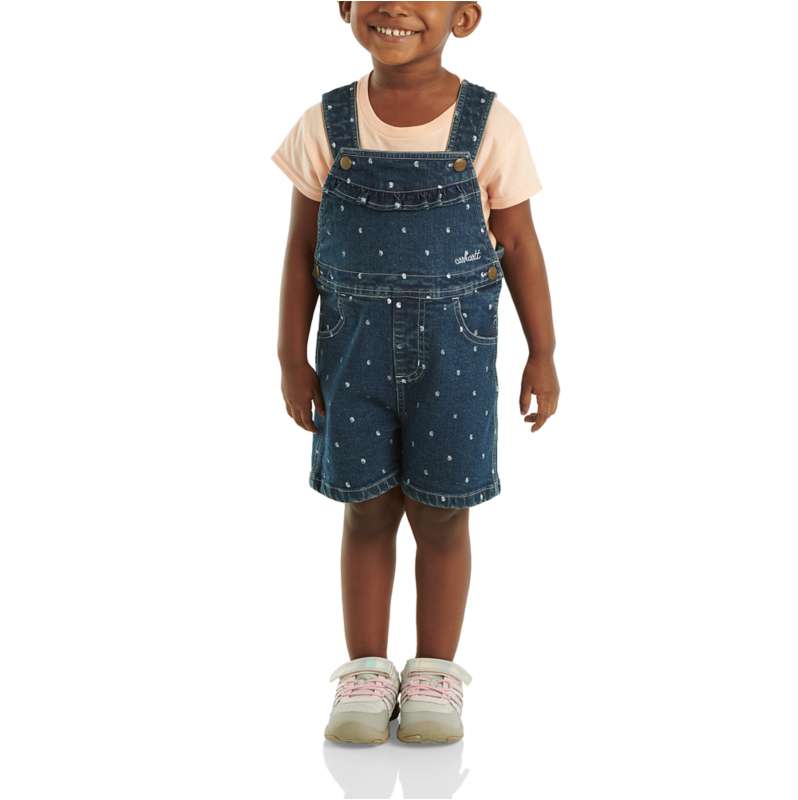 Carhartt  Coldwater Girls' Two-Piece Short-Sleeve T-Shirt & Denim Shortall Set (Toddler)