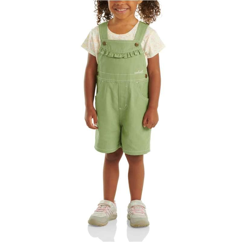 Carhartt  Loden Frost Girls' Two-Piece Short-Sleeve T-Shirt & Canvas Shortall Set (Toddler)