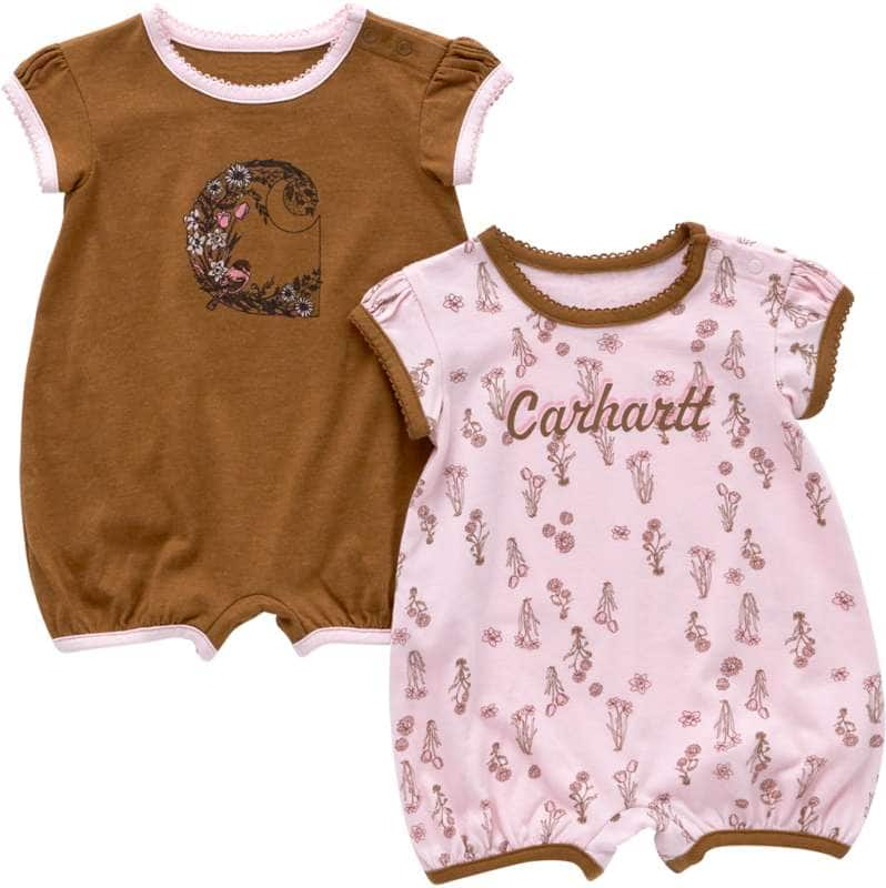 Carhartt  Mossy Oak Girls' 2-Piece Short Sleeve Floral Romper Set (Infant)