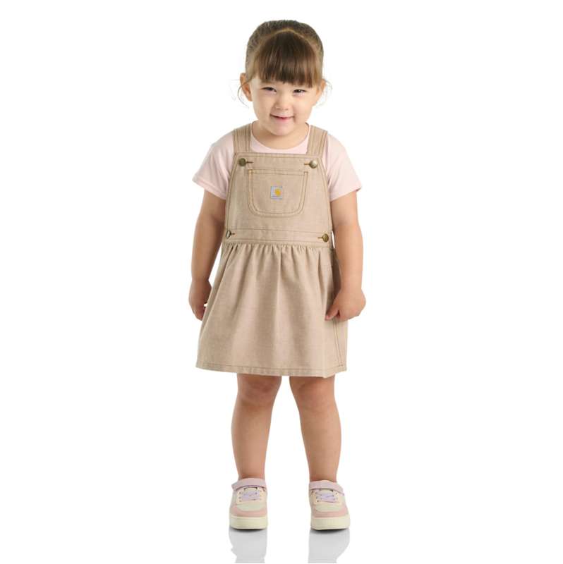 Carhartt  Carhartt Brown Girls'  2-Piece Short Sleeve T-shirt & Chambray Jumper Set(Toddler)