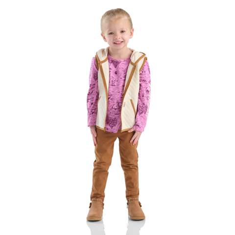 Детские куртки Carhartt Girls' 3-Piece Vest, Printed T-shirt & Legging set (Toddler)