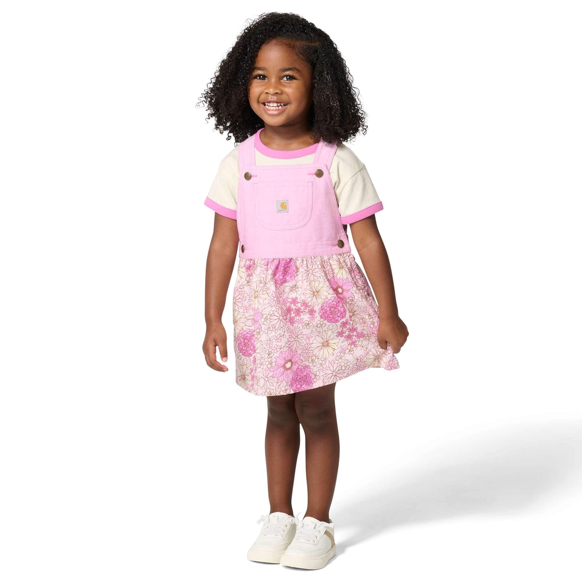 Carhartt Girls' 2-Piece Short Sleeve T-shirt & Printed Jumper Set (Toddler)