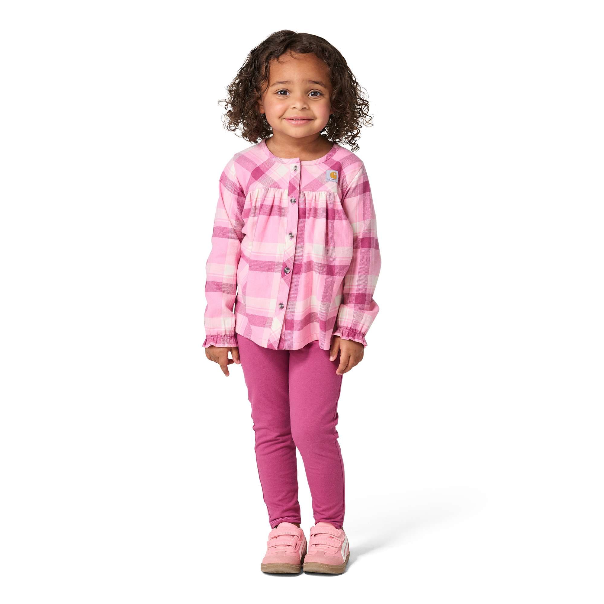 Carhartt Girls' 2-Piece Long Sleeve Plaid Top & Legging Set (Toddler)