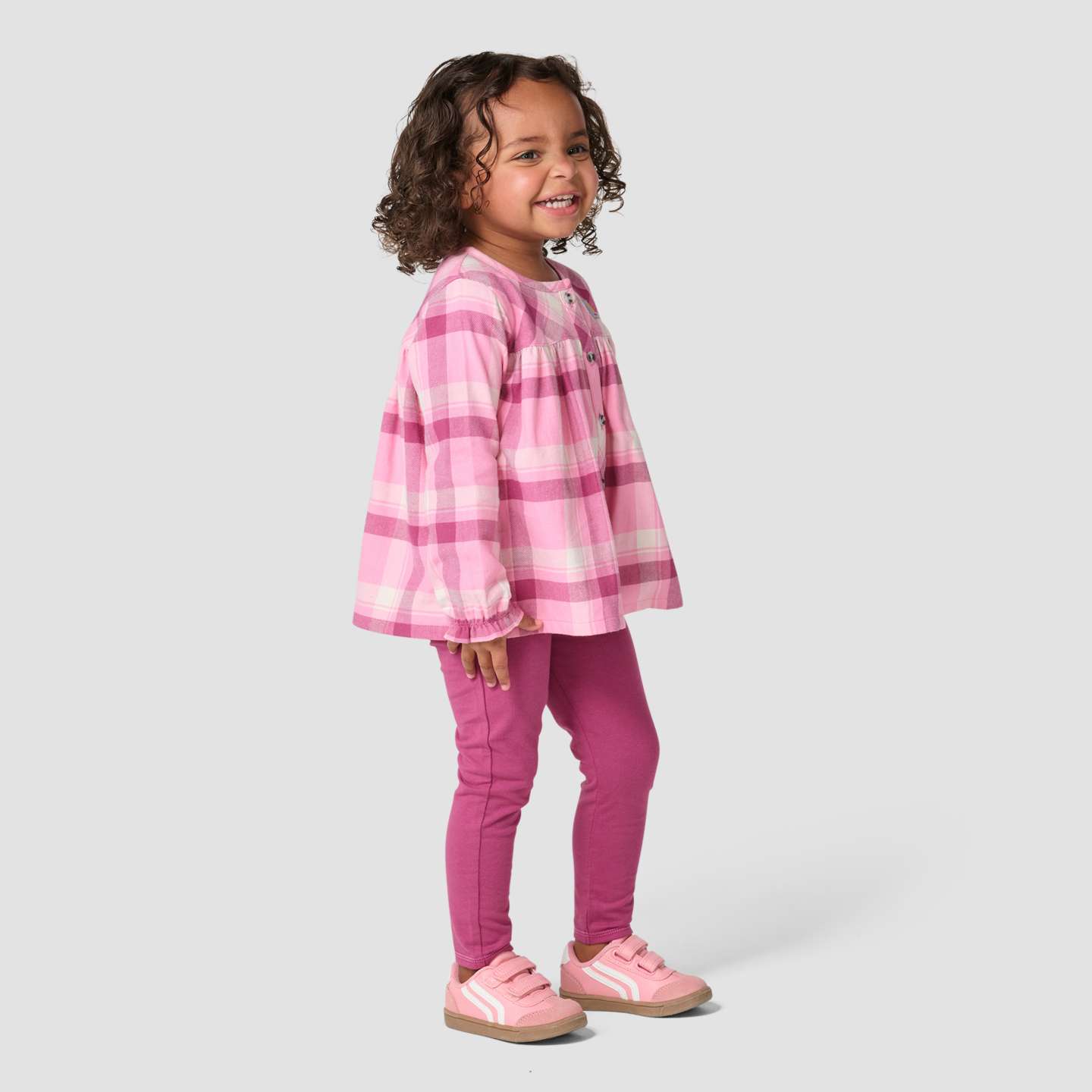 Комплект Carhartt 2-Piece Long Sleeve Plaid Top & Legging Set для девочек-малышей, цвет: Тёмный розовый — фото 5