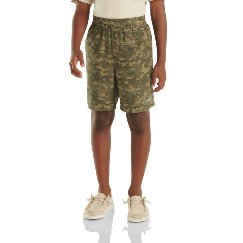 Carhartt  Pale Olive Green Boys' Rugged Flex® Camo Work Shorts (Child)