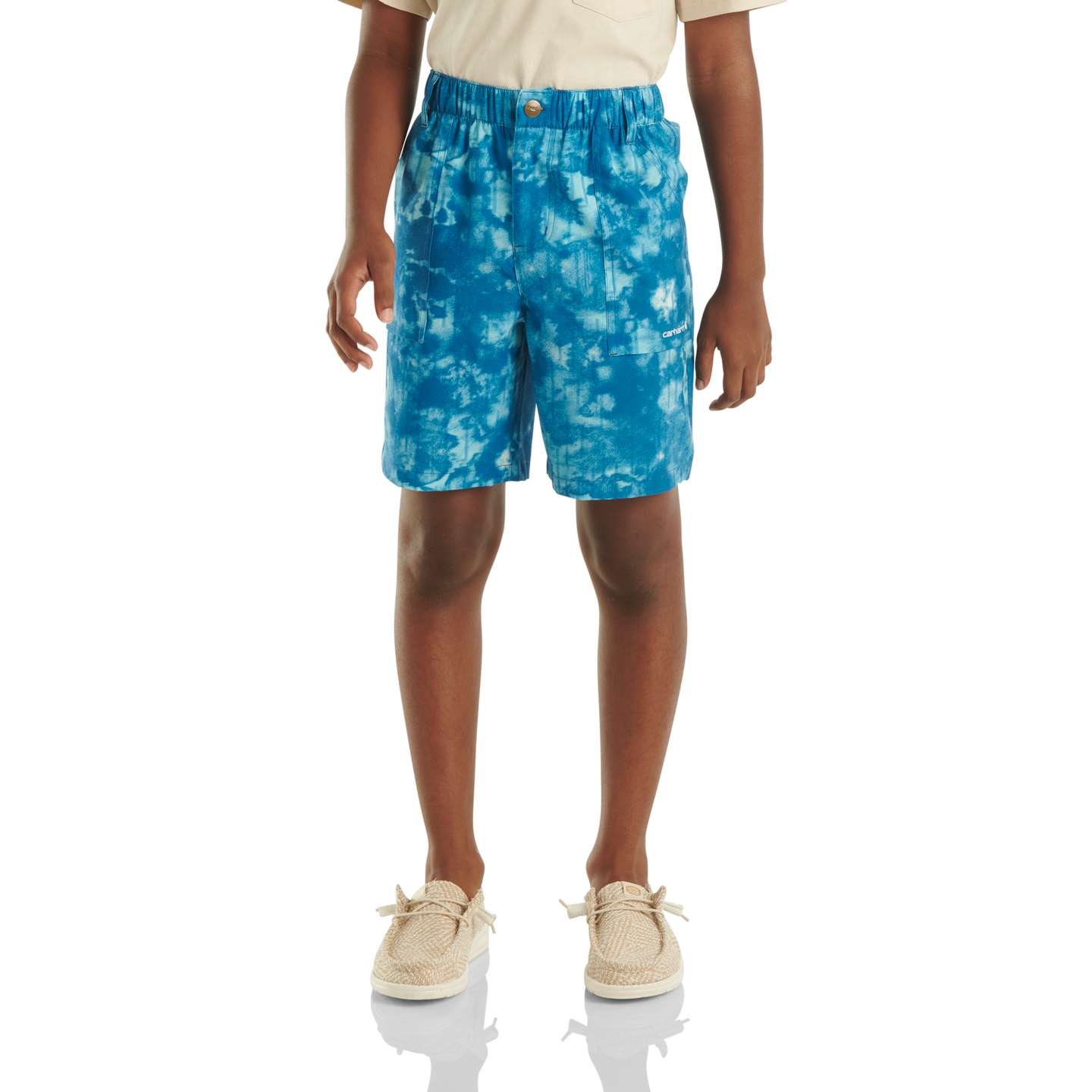 Шорты Carhartt Elastic Waistband LWD для мальчиков, цвет: Deep Lagoon — фото 1
