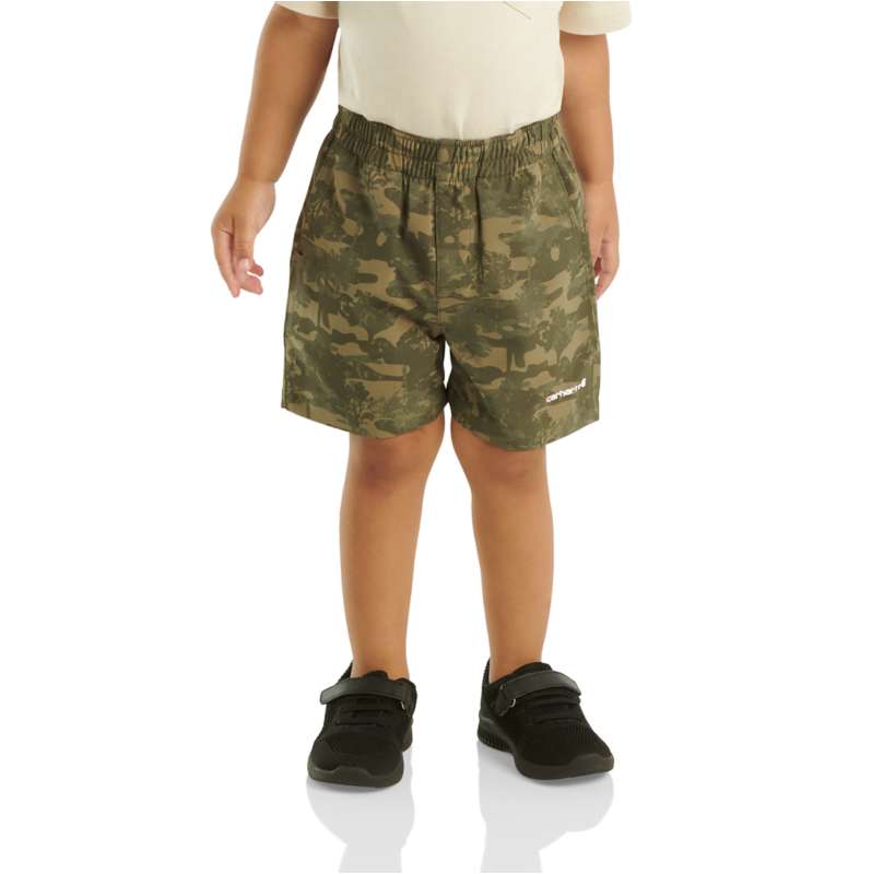 Carhartt  Pale Olive Green Boys' Elastic Waistband Rugged Flex® Camo Work Shorts (Infant/Toddler)