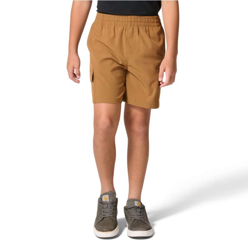 Carhartt  Carhartt Brown Boys' Elastic Waistband Rugged Flex™ Ripstop Cargo Work Short (Child)