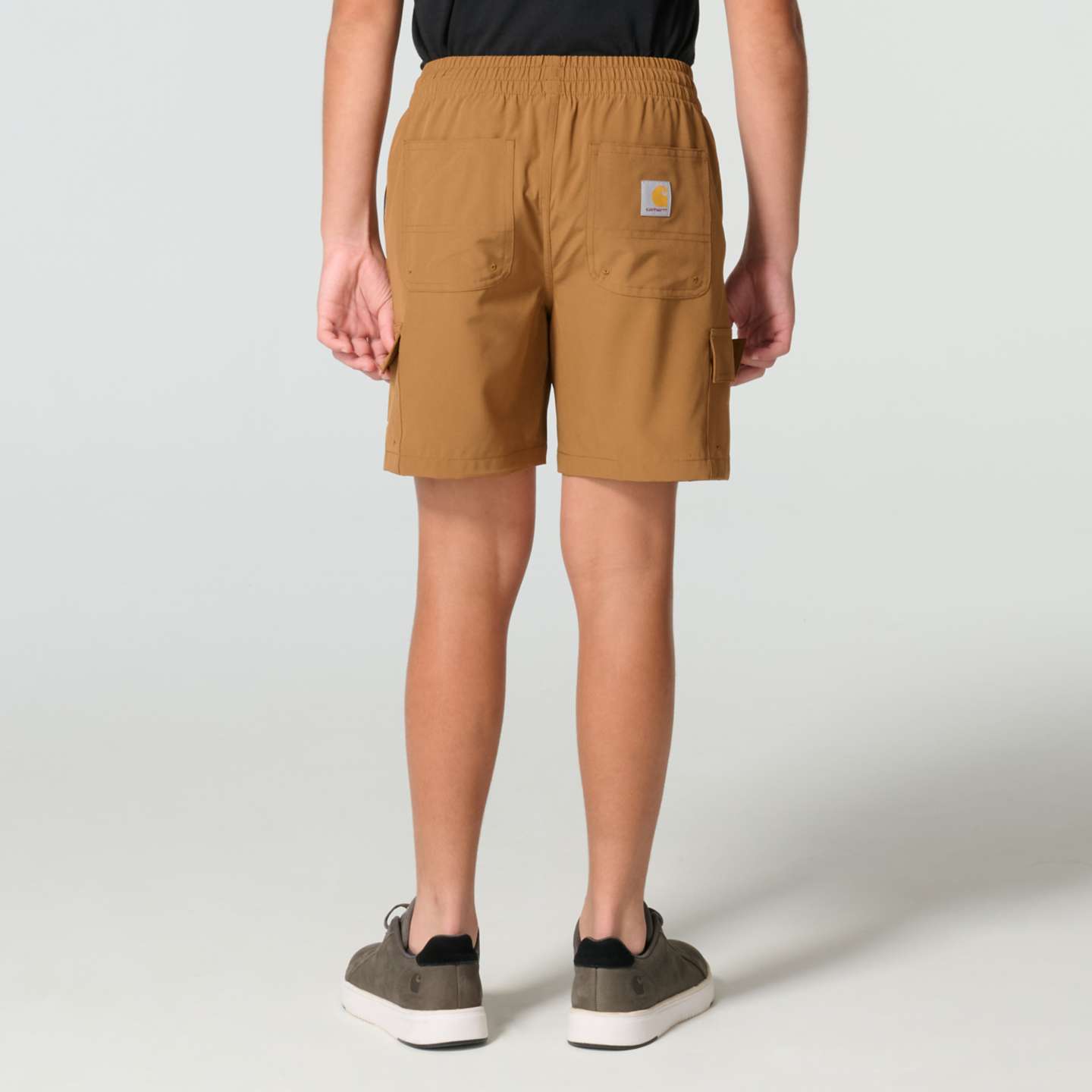 Шорты Carhartt Elastic Waistband Rugged Flex™ Ripstop Cargo Work Short (Child) для мальчиков, цвет: Коричневый — фото 2