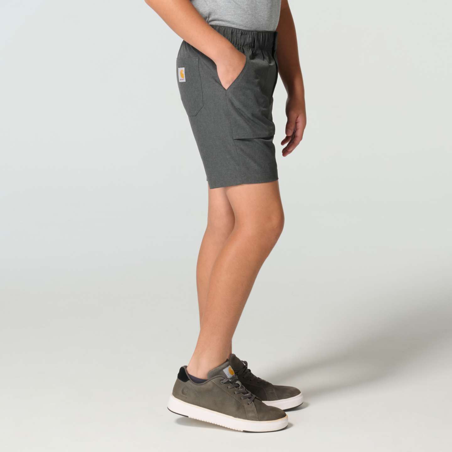 Шорты Carhartt Rugged Flex™ Heather Short (Child/Youth) для мальчиков, цвет: Карбоновый меланжевый — фото 4