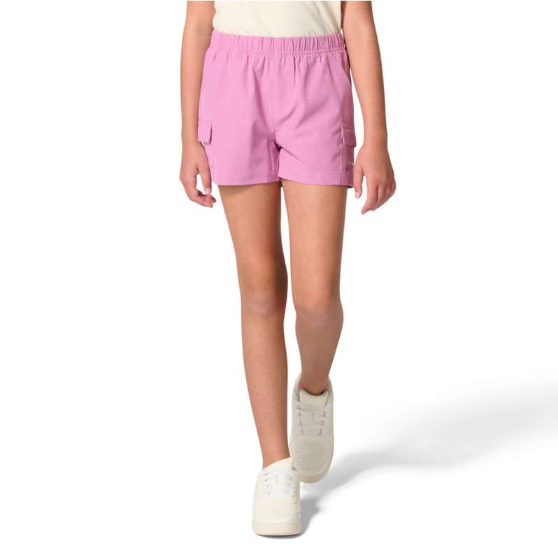 Carhartt  Mulberry Purple Heather Girls' Elastic Waistband Rugged Flex® Woven Camo Short (Child/Youth)