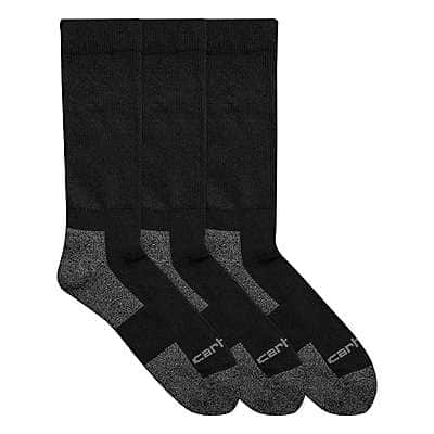 Carhartt Men's Black All-Season Comfort Stretch Crew Sock 3 Pack