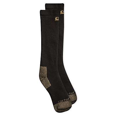 Carhartt Men's Black Full Cushion Steel-Toe Cotton Work Boot Sock 2 Pack
