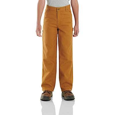 Carhartt Child boy,youth boy Carhartt Brown Boys' Canvas Dungaree Flannel-Lined (Child/Youth)