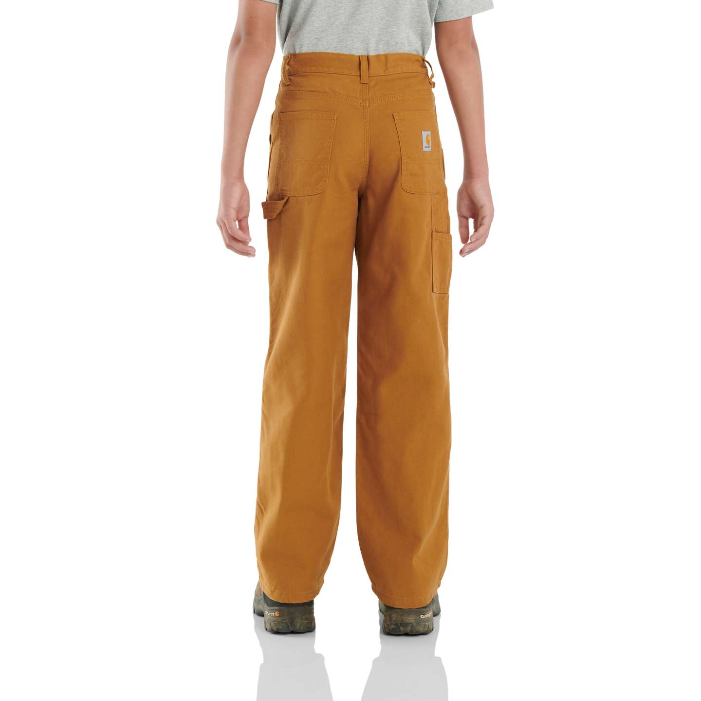 Брюки Carhartt Canvas Dungaree Flannel-Lined (Child/Youth) для мальчиков, цвет: Коричневый — фото 4