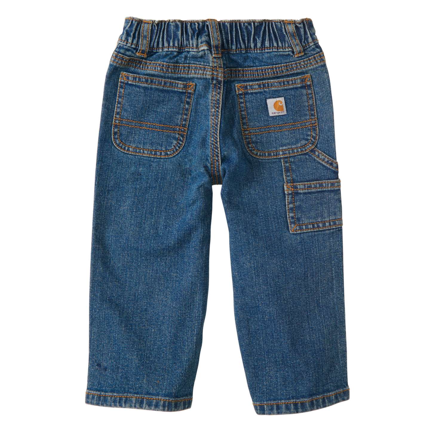 Брюки Carhartt Washed Denim Dungaree для мальчиков-малышей, цвет: Джинсовая средняя варка — фото 4