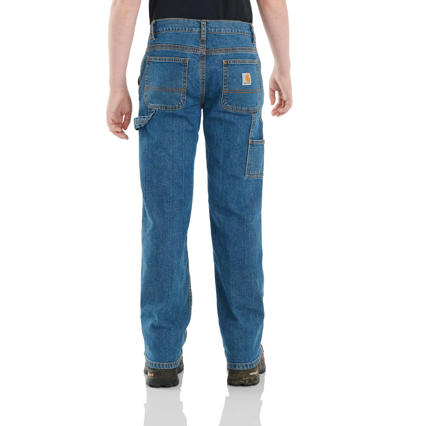 Брюки Carhartt Denim Dungaree Pant (Child/Youth) для мальчиков, цвет: Джинсовая средняя варка — фото 3
