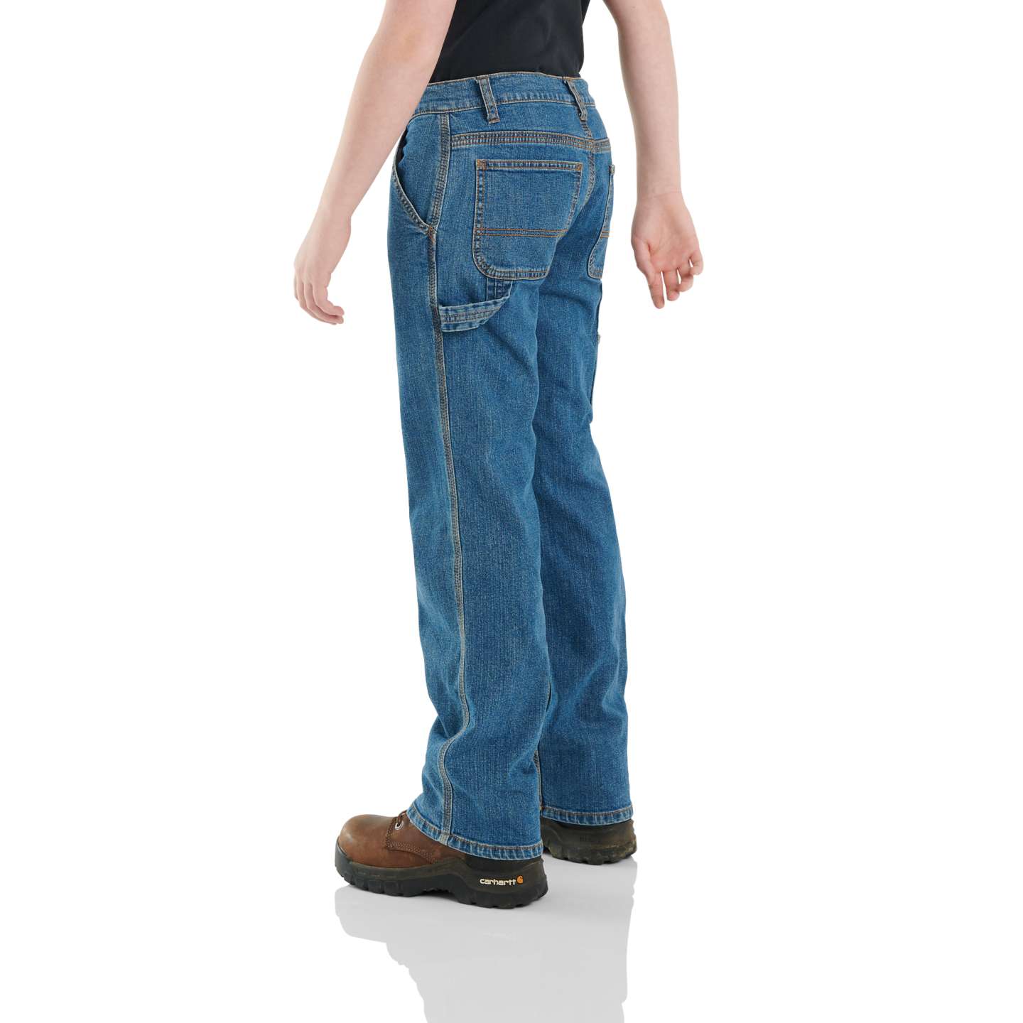 Брюки Carhartt Denim Dungaree Pant (Child/Youth) для мальчиков, цвет: Джинсовая средняя варка — фото 4