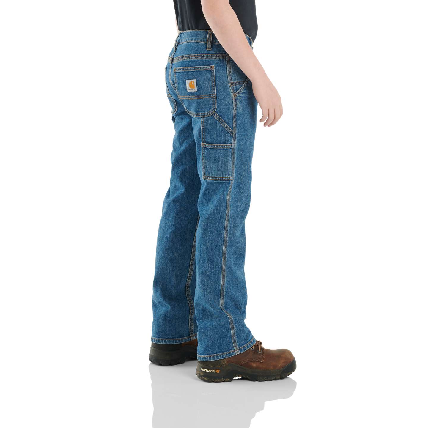 Брюки Carhartt Denim Dungaree Pant (Child/Youth) для мальчиков, цвет: Джинсовая средняя варка — фото 2