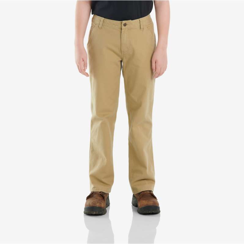 Carhartt  Dark Khaki Boys' Rugged Flex® Loose Fit Canvas Utility Boot-Cut Work Pant (Child/Youth)