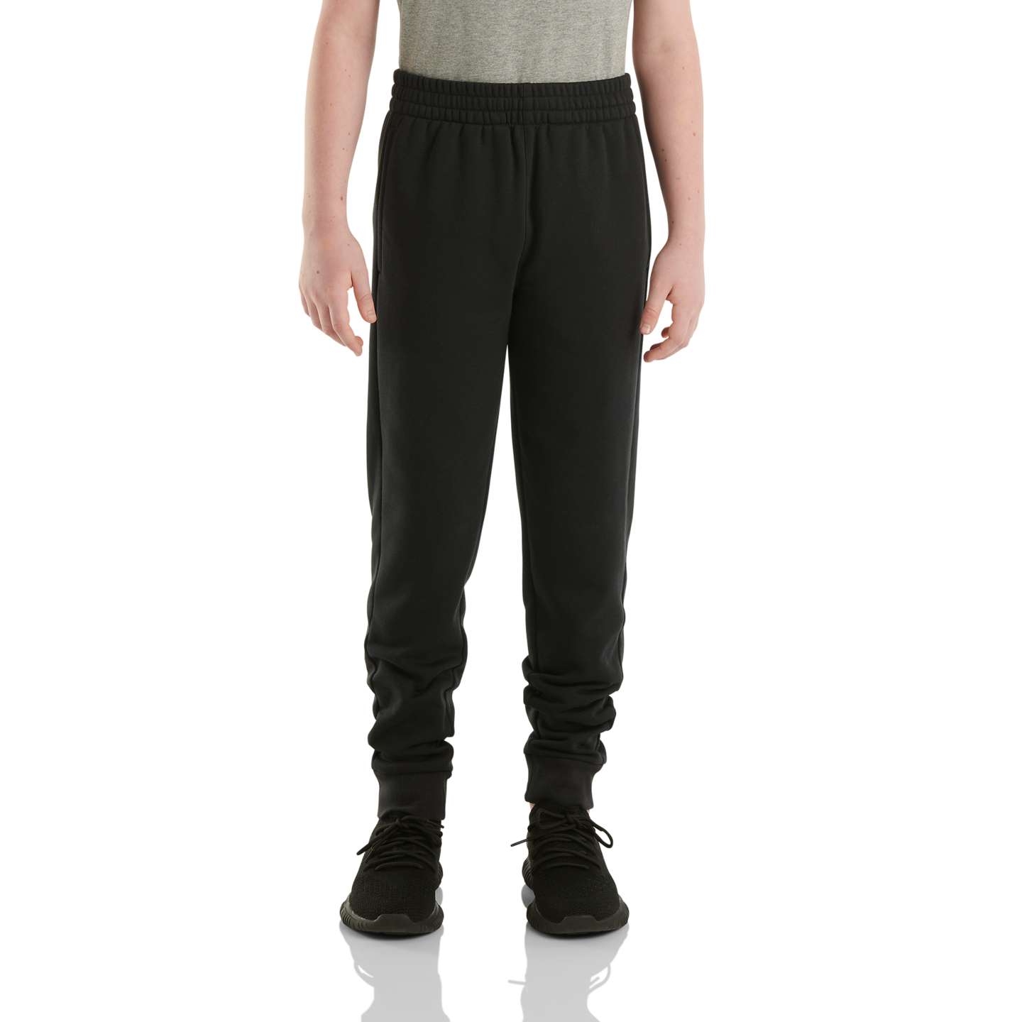 Брюки Carhartt Fleece Logo Sweatpants (Child) для мальчиков, цвет: Чёрный — фото 3
