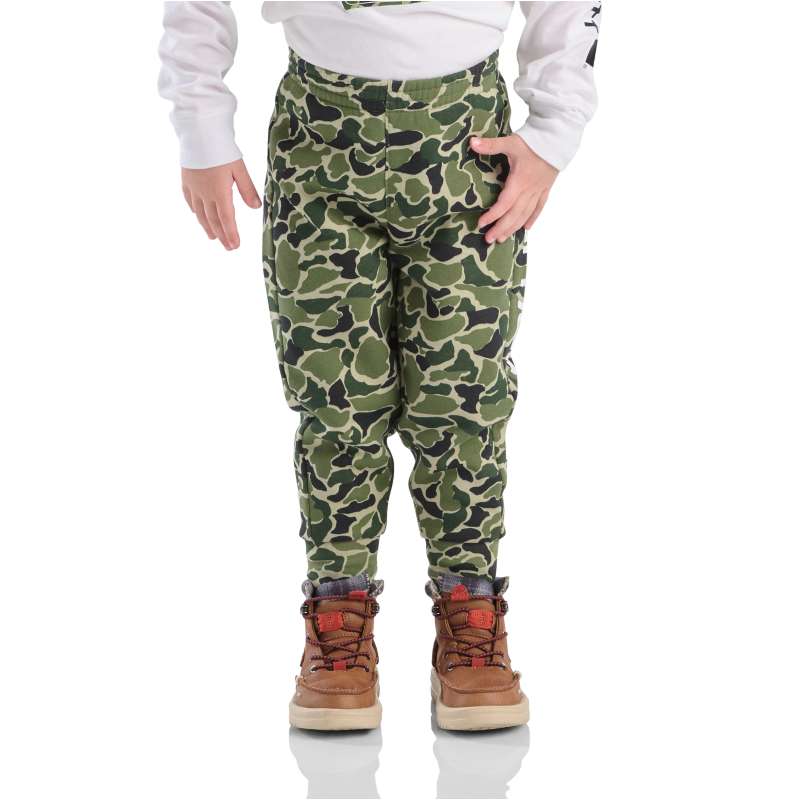 Carhartt  Green Duck Camo Boys' Elastic Waistband Fleece Camo Logo Sweatpants (Baby/Toddler)