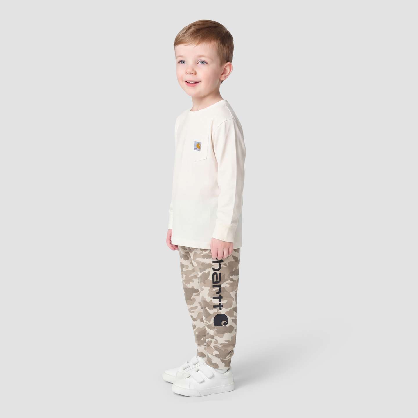 Брюки Carhartt Elastic Waistband Fleece Printed Camo Sweatpant для мальчиков-малышей, цвет: Бежевый — фото 3