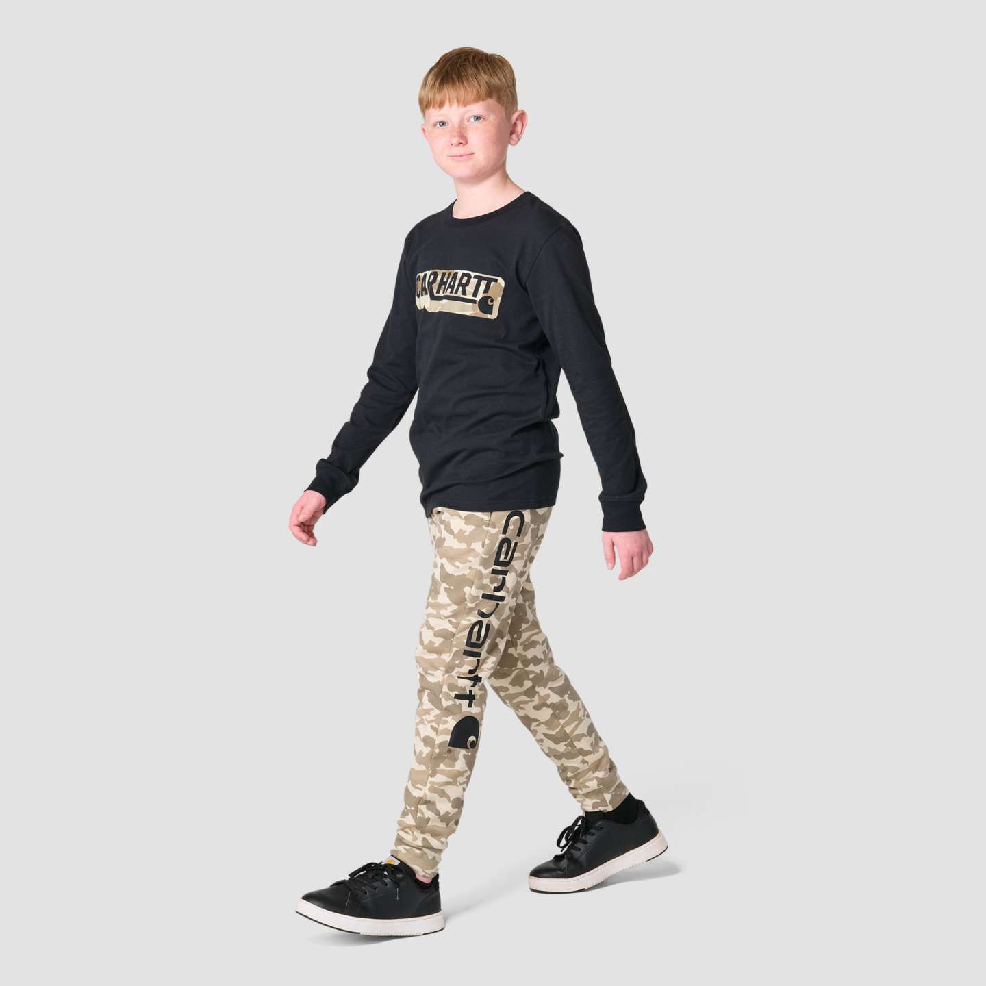 Брюки Carhartt Elastic Waistband Fleece Camo Printed Sweatpant для мальчиков, цвет: Бежевый — фото 3