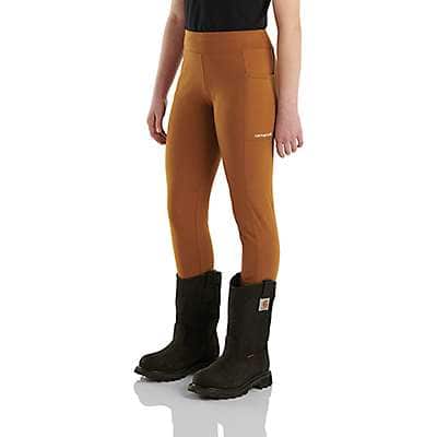 Carhartt Child girl,youth girl Carhartt Brown Girls' TOUGH COTTON™ Fitted Utility Leggings