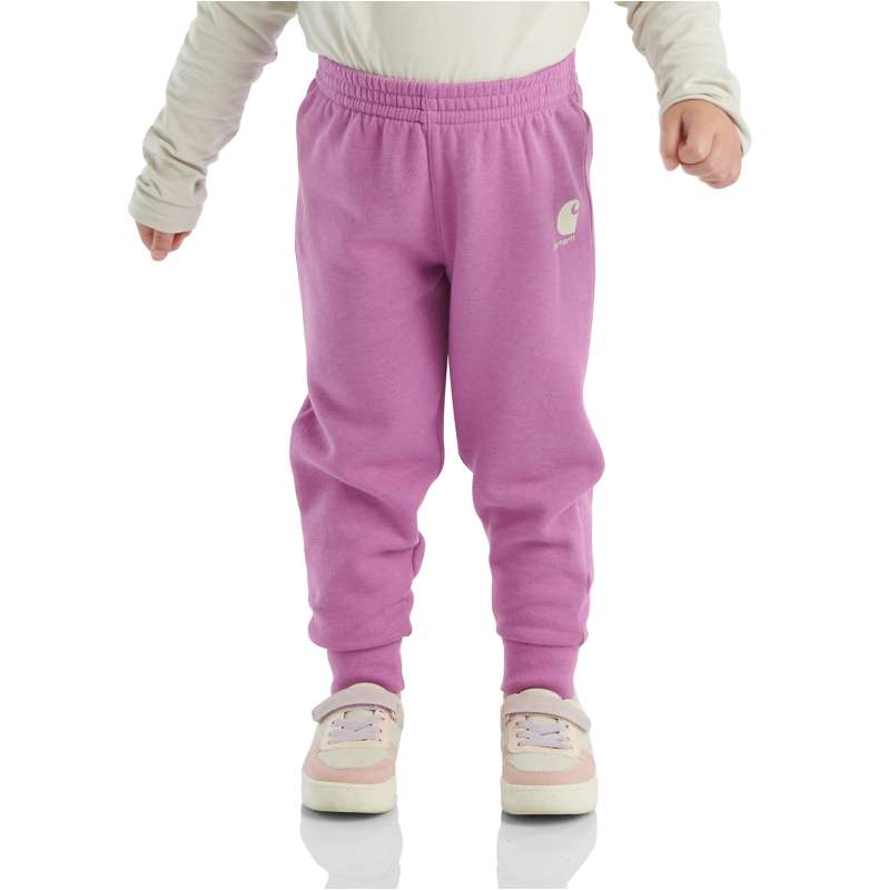 Carhartt  Mulberry Purple Heather Girls' Long-Sleeve Fleece Logo Sweatpants (Infant/Toddler)