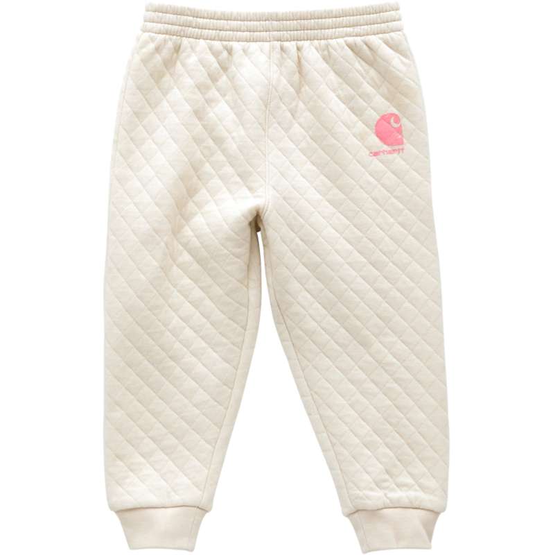 Carhartt  Chalk Girls' Quilted Jersey Logo Elastic Sweatpants (Infant/Toddler)