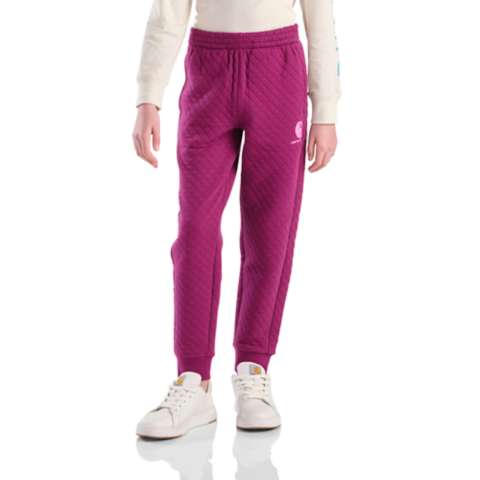 Детские брюки Carhartt Girls' Elastic Waistband Quilted Jersey Logo Sweatpants (Child/Youth)